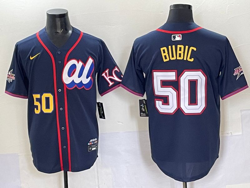 Men 2025 Kansas City Royals #50 Bubic Drak blue Nike MLB All Star jersey style 5